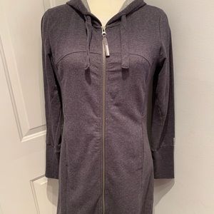 Long zip up hooded jacket